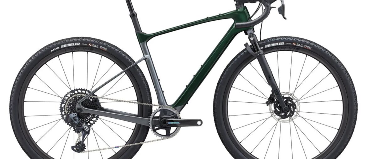 2024 Giant Revolt X Advanced Pro 0 Gravel Bike in Kelp Forest/Charcoal