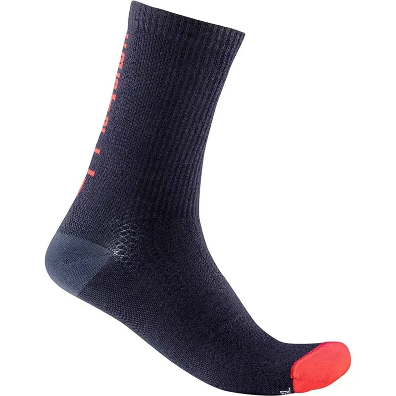 Castelli Bandito Wool 18 Socks / S/ M Savile Blue/Red Small/Medium