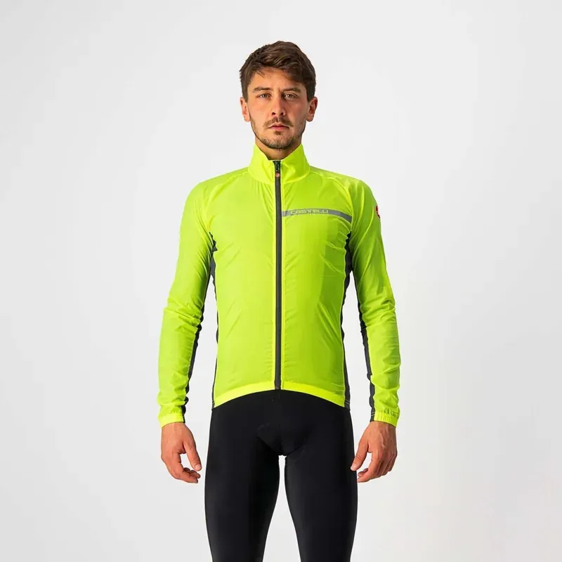 Castelli Squadra Stretch Jacket / Yellow Fluo/ Grey Medium