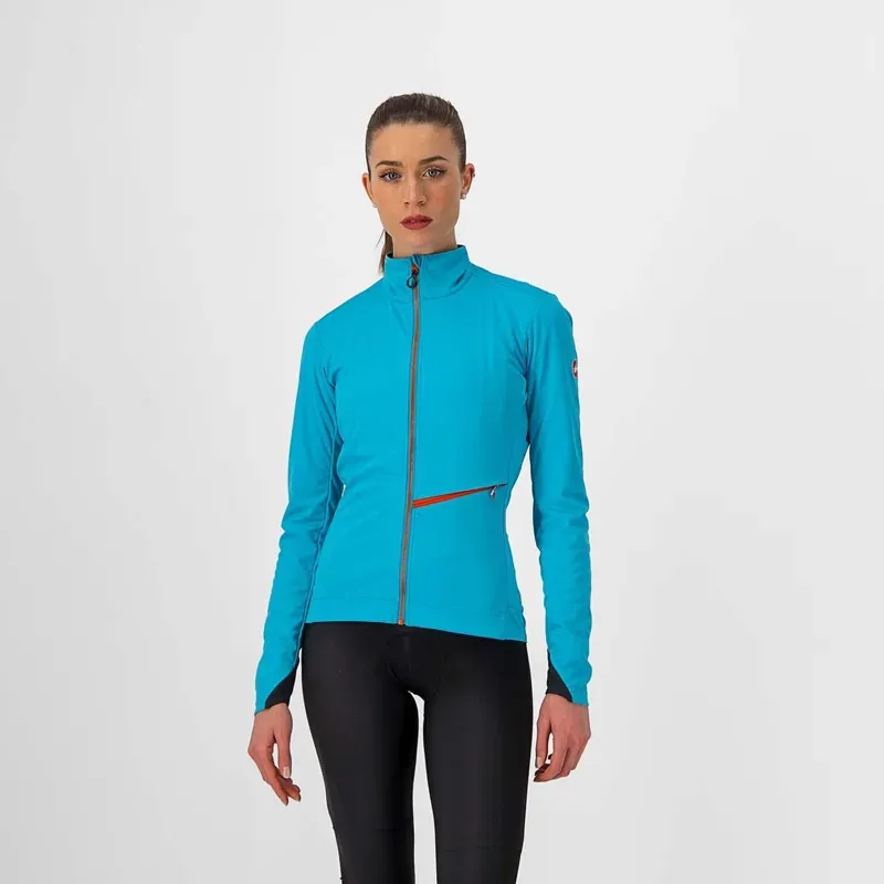 Castelli Go Women's Jacket / Sky Blue/Fiery Red X-Large