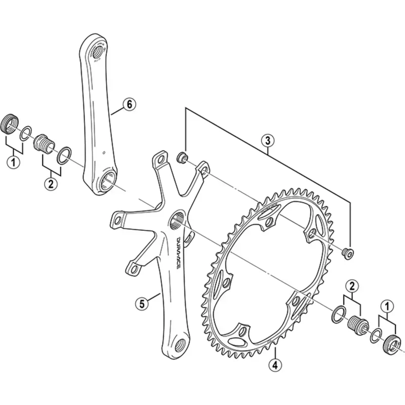 Shimano Spares FC7710 Chainring Bolts 5-pack in Silver-1