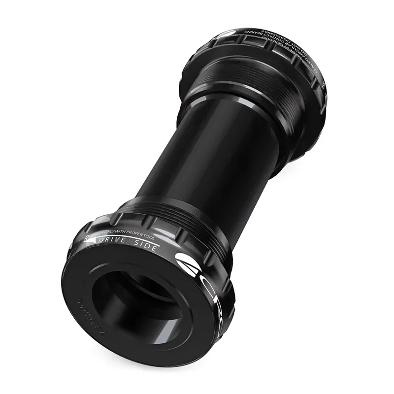 Acros Threaded Stainless Hollowtech Bicycle Bracket in Black