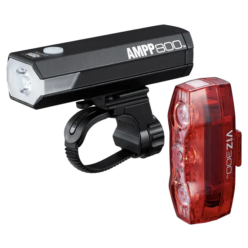 Cateye Ampp 800 / Viz 300 Bike Light Set