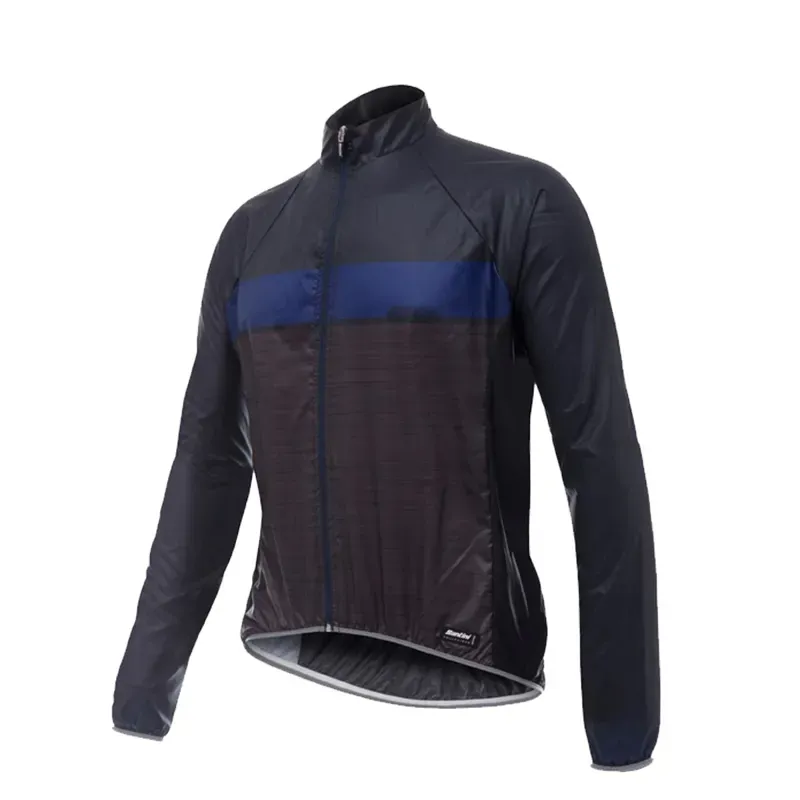 Santini Skin Windbreaker Mens Jacket in Black