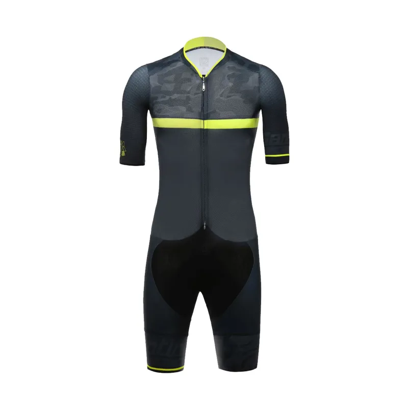 Santini River Road C3 Pad Mens Skin Suit in Yellow