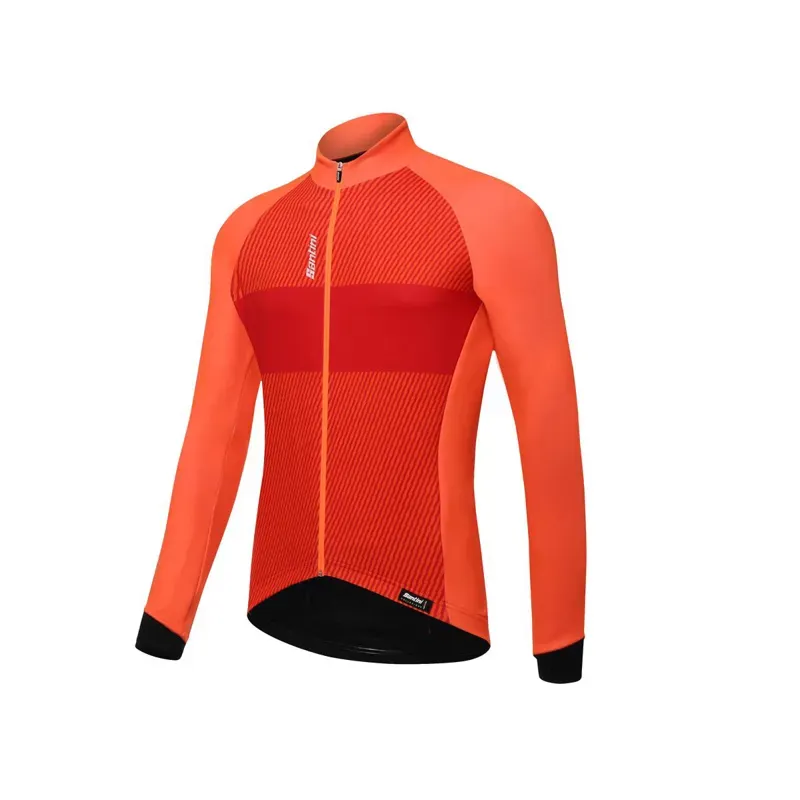 Santini Fashion Colle Long Sleeved Mens Jersey in Orange