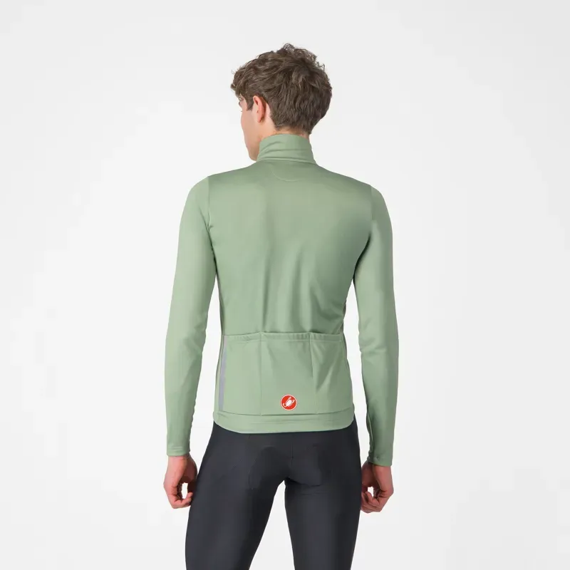 Castelli Entrata Thermal Long Sleeve Jersey in Green Pepper/Electric Lime-1