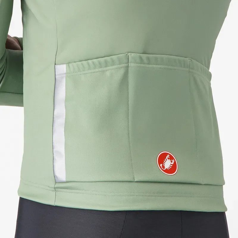 Castelli Entrata Thermal Long Sleeve Jersey in Green Pepper/Electric Lime-3