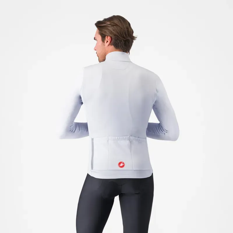 Castelli Entrata Thermal Long Sleeve Jersey in Silver Grey/Brilliant Orange-1