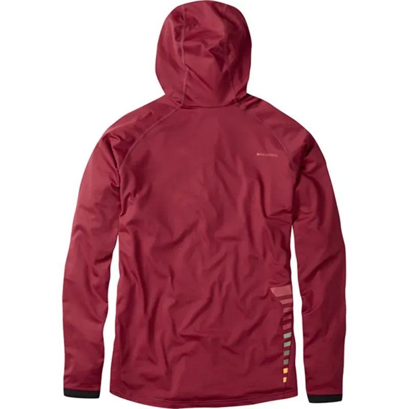 Madison Zenith Long Sleeved Mens Hooded Top in Red-1