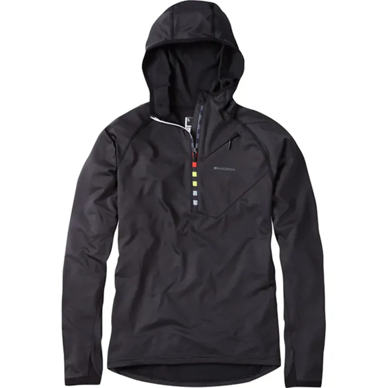 Madison Zenith Long Sleeved Mens Hooded Top in Black