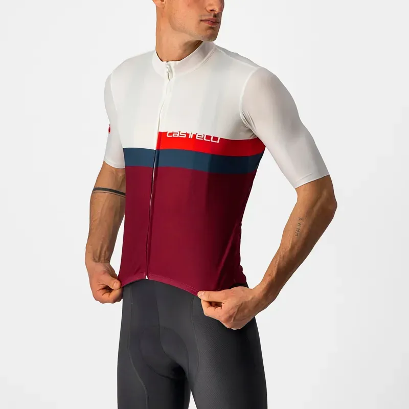 Castelli A Blocco Jersey / Ivory/Red/Blue/Bordeaux Medium