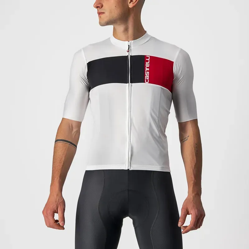 Castelli Prologo 7 Jersey / Ivory/ Black/Red X-Large
