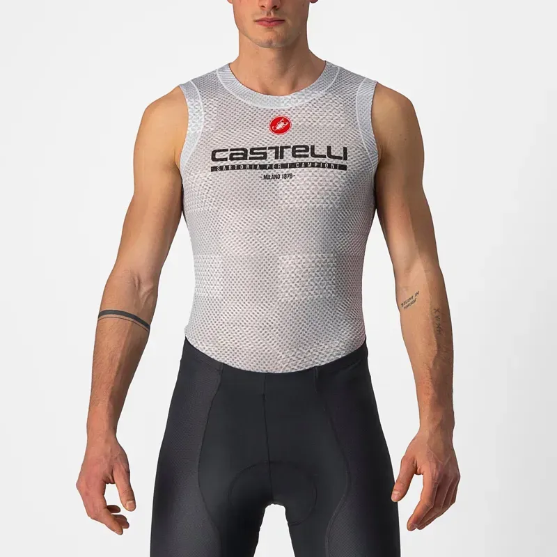 Castelli Pro Mesh Sleeveless Base Layer / Silver Grey Small