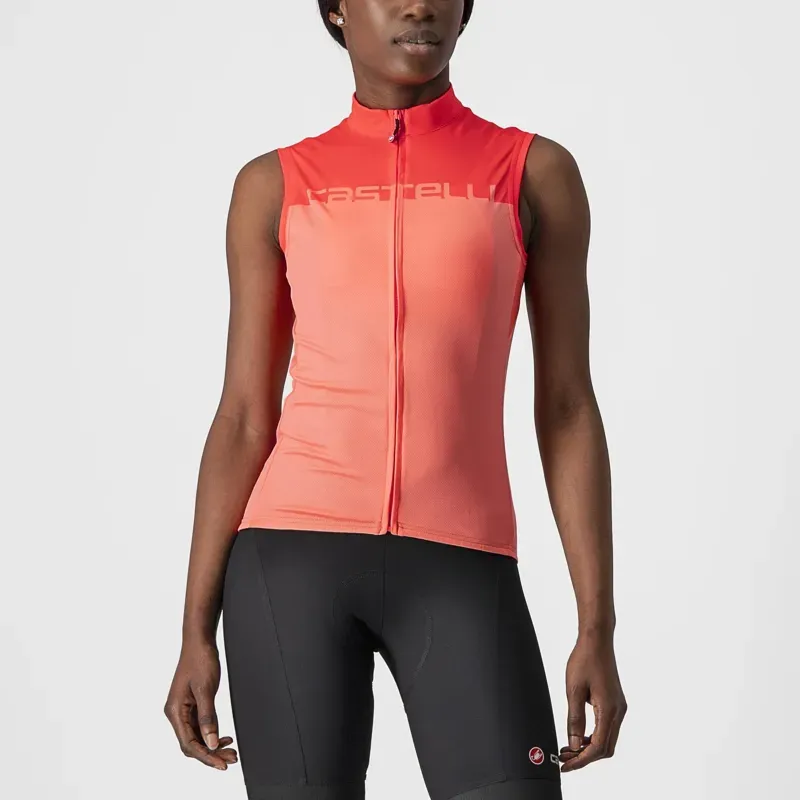 Castelli Velocissima Women's Sleeveless Jersey / Coral Flash/Brilliant Pink X-Large