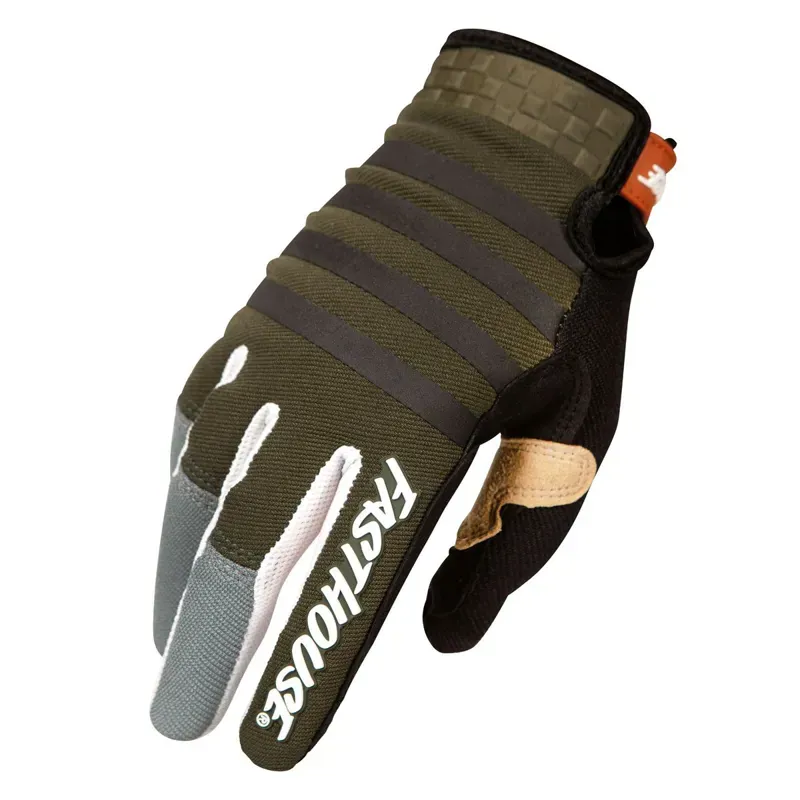 Fasthouse Speed Style Striper Gloves 2021: OLIVE/CHARCOAL Small
