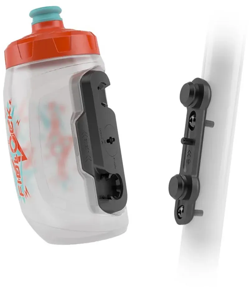 Fidlock Twist Bottle 450 with Bike Base in Clear/Orange