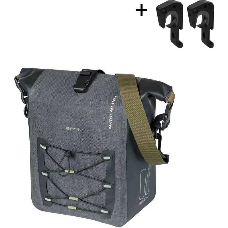 Basil Navigator Storm 12-15L Pannier Bag w/MIK Hooks in Black
