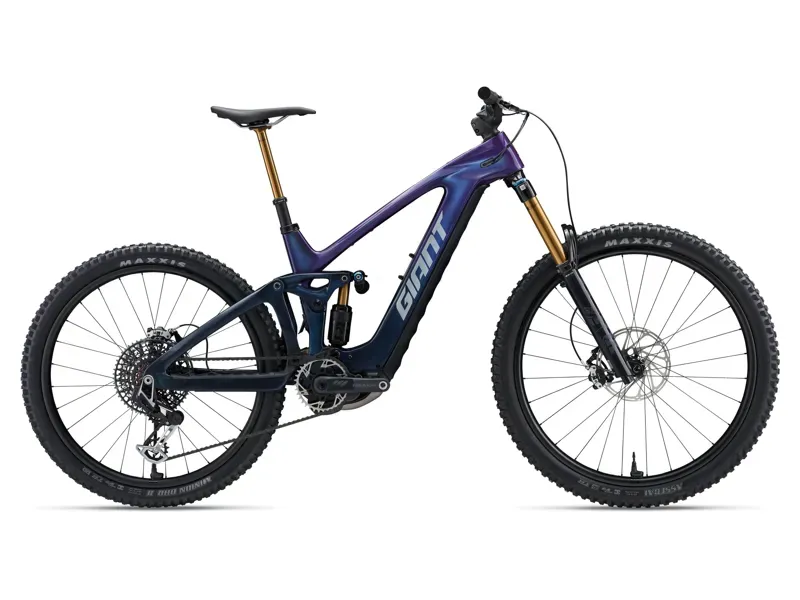 Giant Reign Advanced E+ 0 Electric Mountain Bike in Purple Haze/Metallic Navy
