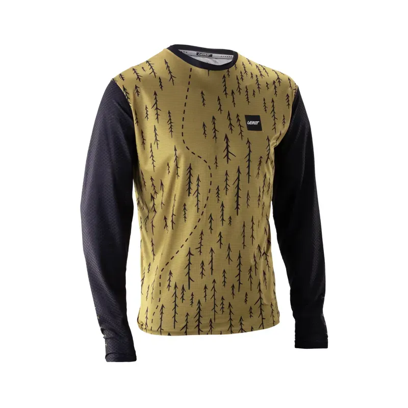 Leatt Trail 3.0 Long Sleeve MTB Jersey in Trails Brown