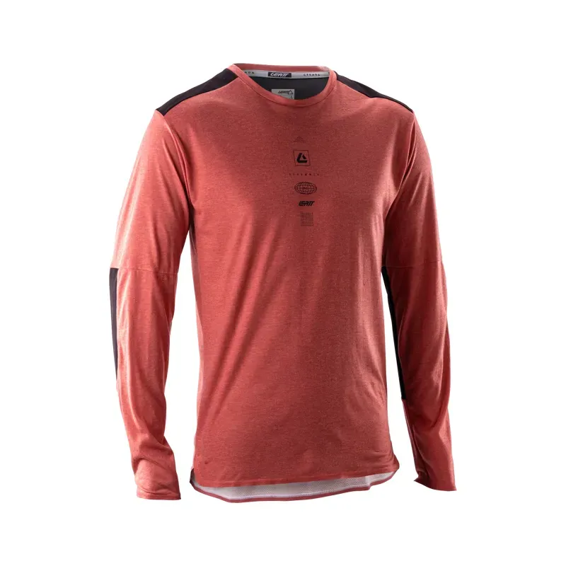 Leatt Trail 4.0 Long Sleeve MTB Jersey in Dusty Red