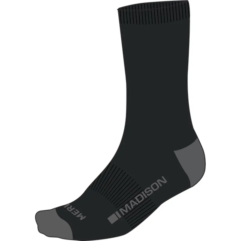 Madison Isoler Merino Deep Winter Socks in Black