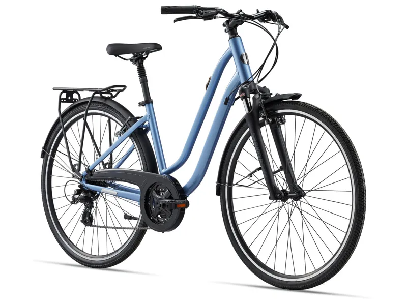 Liv Flourish Women's FS Hybrid Bike in Estoril Blue-5