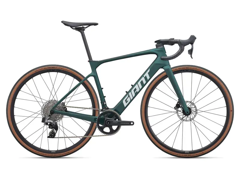 2025 Giant Defy Advanced E+ Elite AR E-Road Bike In Matte Kelp Forest