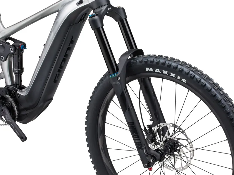 2024 Giant Reign E+ 3 Electric Mountain Bike in Raw Aluminum-5