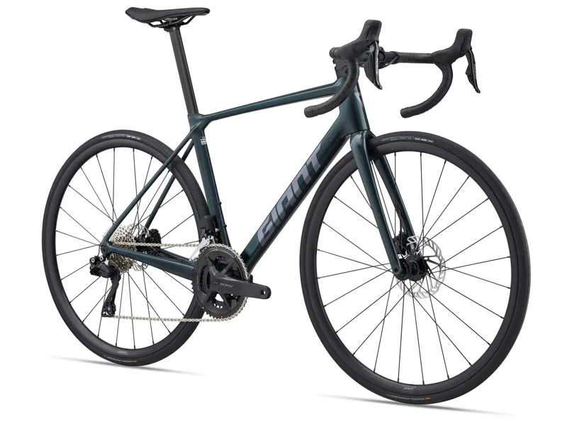 2025 Giant TCR Advanced 1 Road Bike In Gloss Asphalt Green/Mercury-2