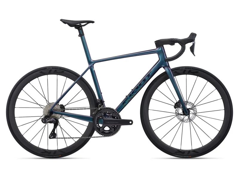 2025 Giant TCR Advanced SL 1 Road Bike In Gloss Blue Dragonfly/Laser Foil