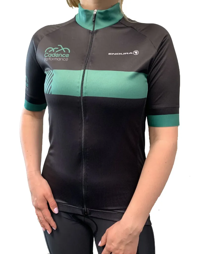 Cadence Performance Road Jersey in Black/Green-1