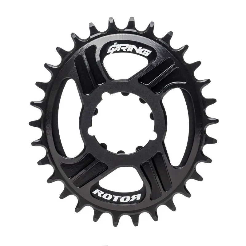Rotor DM Q 3-bolt 30-tooth Direct Mount Oval Chainring in Black