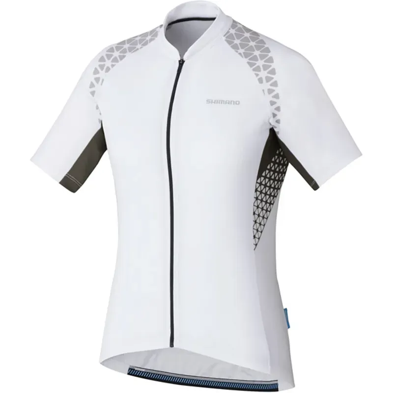 Shimano Womens Escape Print Short Sleeve Jersey In White