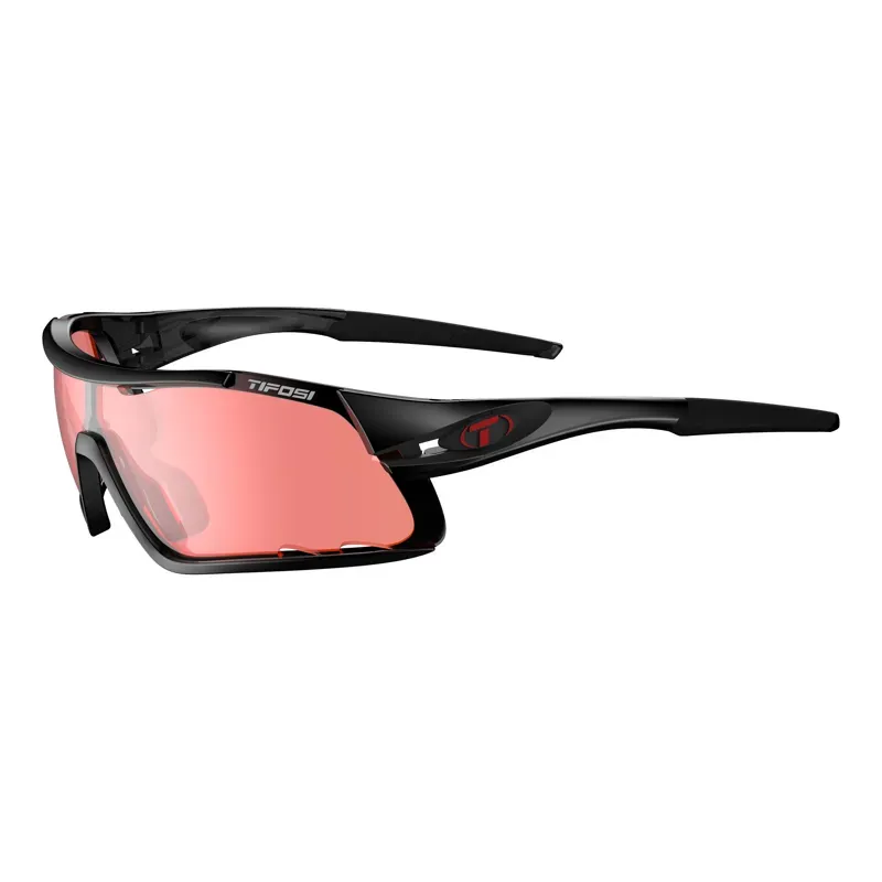 Tifosi Davos Red Lens Sunglass in Black