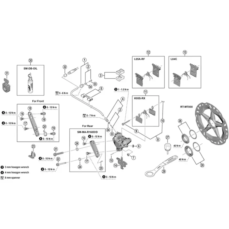 Shimano Spares BR-RS505 Pad Spacer in Red-1